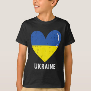 Ukraine Blau Gelbes Herz Ukrainische Frauen Mädche T-Shirt