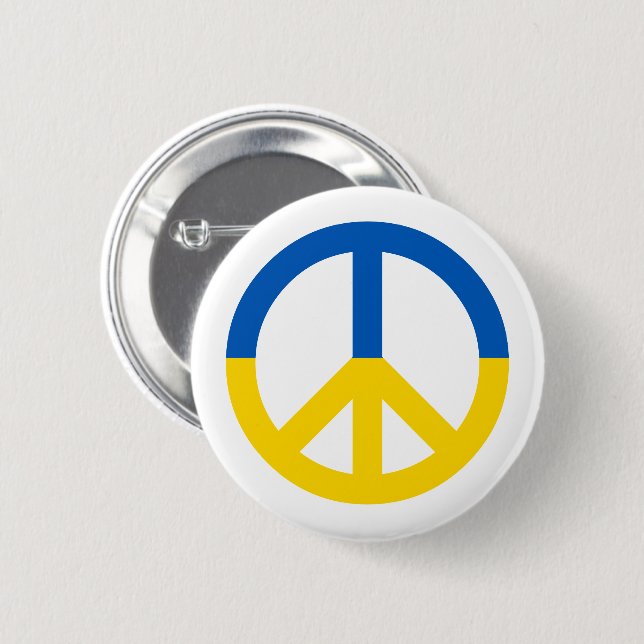 Ukraine Blaue gelbe Fahne Symbol Zeichen Button (Vorne & Hinten)
