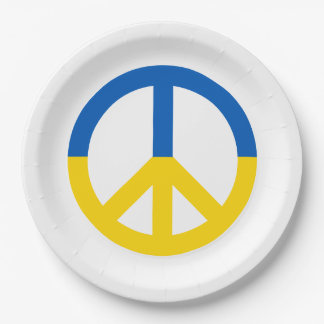 Ukraine Blaue gelbe Fahne Symbol Zeichen Pappteller