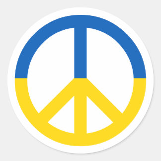Ukraine Blaue gelbe Fahne Symbol Zeichen Runder Aufkleber