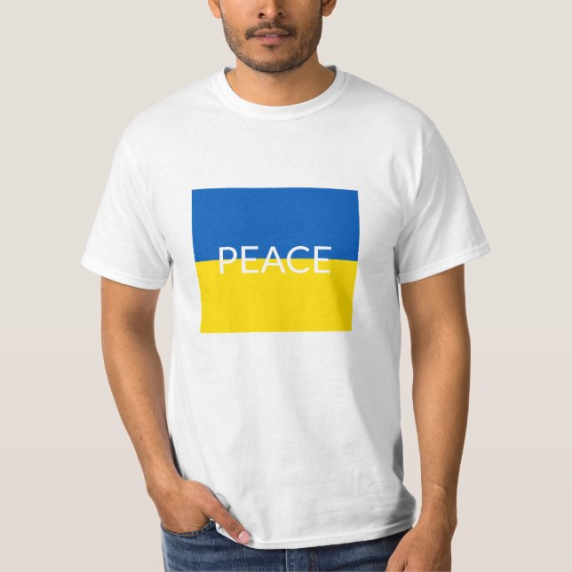 Ukraine - Blaue gelbe Textzeiche T-Shirt (Vorderseite)