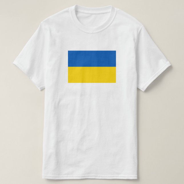 Ukraine Blauer und Gelbe Fahne T-Shirt (Design vorne)