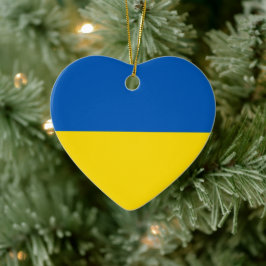 Ukraine: Blaues niedliches Herz Keramik Ornament