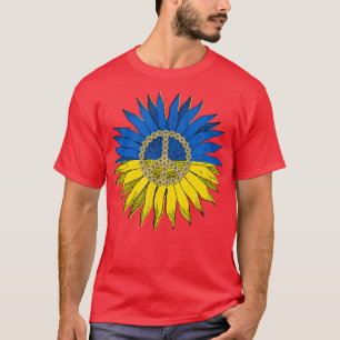 Ukraine Blaugelbe Sonnenblumen unterstützen Friede T-Shirt