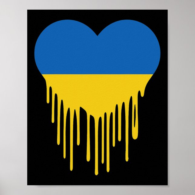 Ukraine Bleeding Heart Support And Stand With Ukra Poster (Vorne)