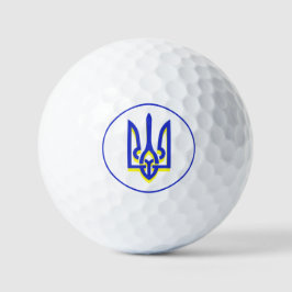 Ukraine Blue Yellow Trident Golfball
