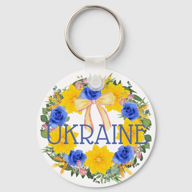 Ukraine Blume des ukrainischen Friedens Hoffnung Schlüsselanhänger (Vorderseite)