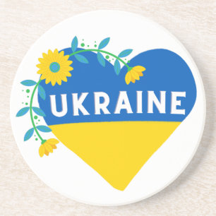 Ukraine Blume Herz   Getränkeuntersetzer