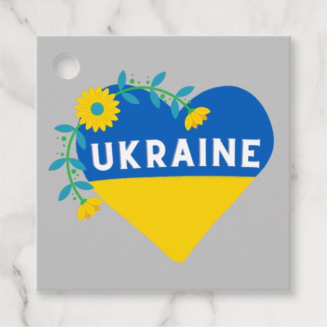 Ukraine Blume Herzplatz Geschenkanhänger (Vorderseite)