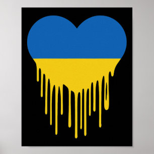 Ukraine blutendes Herz Unterstützung und stehe mit Poster