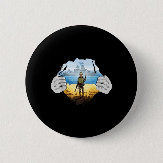 Ukraine-Briefmarke Flagge Pride Muttertag  Button (Vorderseite)