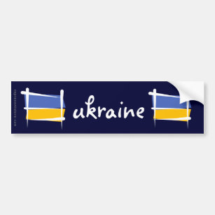 Ukraine-Bürsten-Flagge Autoaufkleber