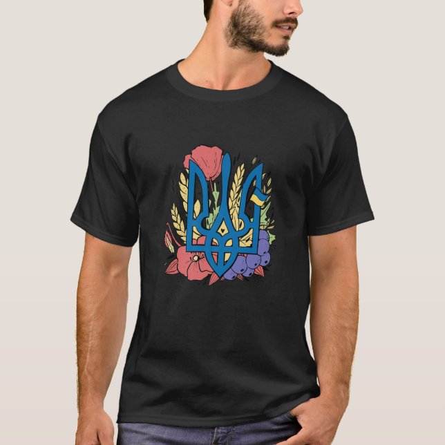 Ukraine Coat Of Arms Tryzub National Emblems T-Shirt (Vorderseite)