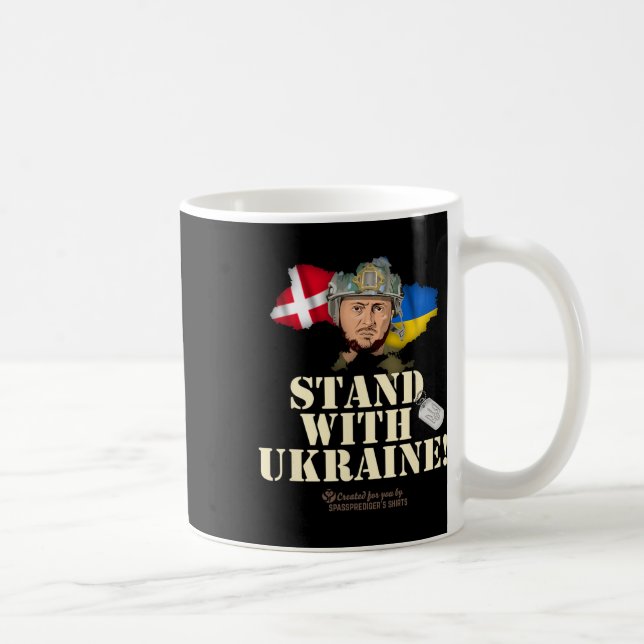 Ukraine Dänemark Flaggen Slogan Stand mit der Ukra Kaffeetasse (Rechts)