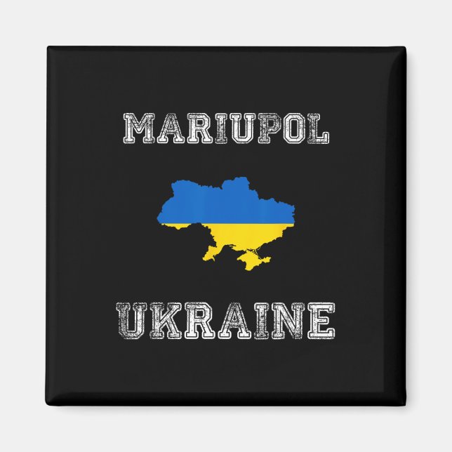 Ukraine Distressed Flag Mariupol Stolz  Magnet (Vorne)