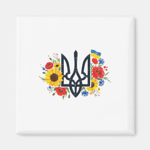 Ukraine Dreizack Blumen Ukrainische Blumen Frauen Magnet