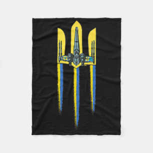 Ukraine Dreizack Tryzub Symbol Wappen Ukrainisches Fleecedecke