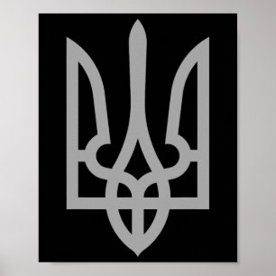 Ukraine-Dreizack-Tryzub-Symbol-Wappen-Ukrainisches Poster