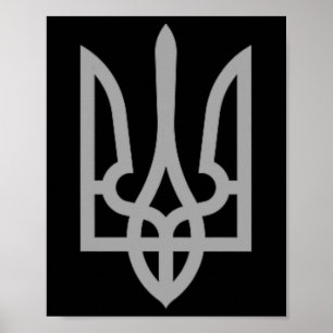 Ukraine-Dreizack-Tryzub-Symbol-Wappen Ukrainisches Poster