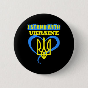 Ukraine Dreizack Ukraine-Flagge Ukrainische Flagge Button