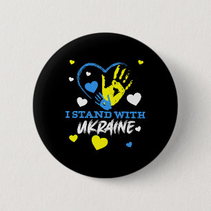 Ukraine Dreizack Ukraine-Flagge Ukrainische Flagge Button
