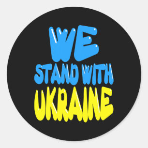 Ukraine Dreizack Ukraine-Flagge Ukrainische Flagge Runder Aufkleber