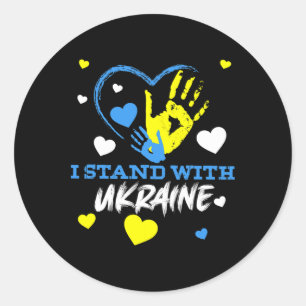 Ukraine Dreizack Ukraine-Flagge Ukrainische Flagge Runder Aufkleber