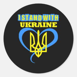 Ukraine Dreizack Ukraine-Flagge Ukrainische Flagge Runder Aufkleber