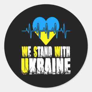 Ukraine Dreizack Ukraine-Flagge Ukrainische Flagge Runder Aufkleber