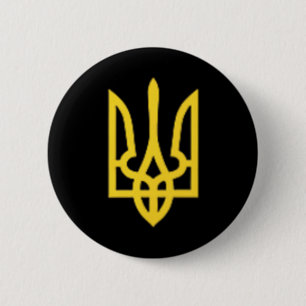 Ukraine-Dreizack - Ukrainisches Tryzub-Symbol Button