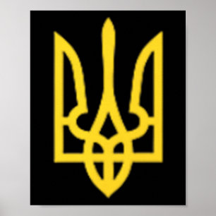 Ukraine-Dreizack - Ukrainisches Tryzub-Symbol Poster