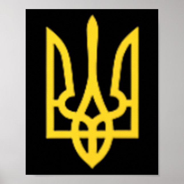 Ukraine-Dreizack - Ukrainisches Tryzub-Symbol Poster (Vorne)