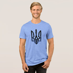 UKRAINE. Dreizack. Ukrainisches Wappen.  Tri-Blend Shirt