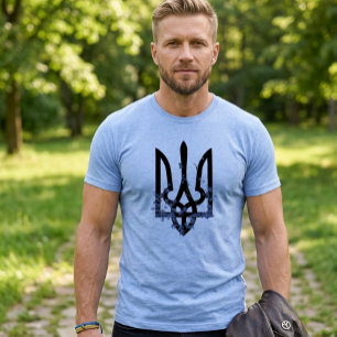 UKRAINE. Dreizack. Ukrainisches Wappen.  Tri-Blend Shirt