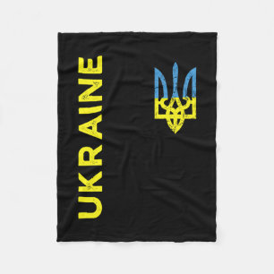 Ukraine Dreizack Wappen Emblem Ukrainische Flagge Fleecedecke