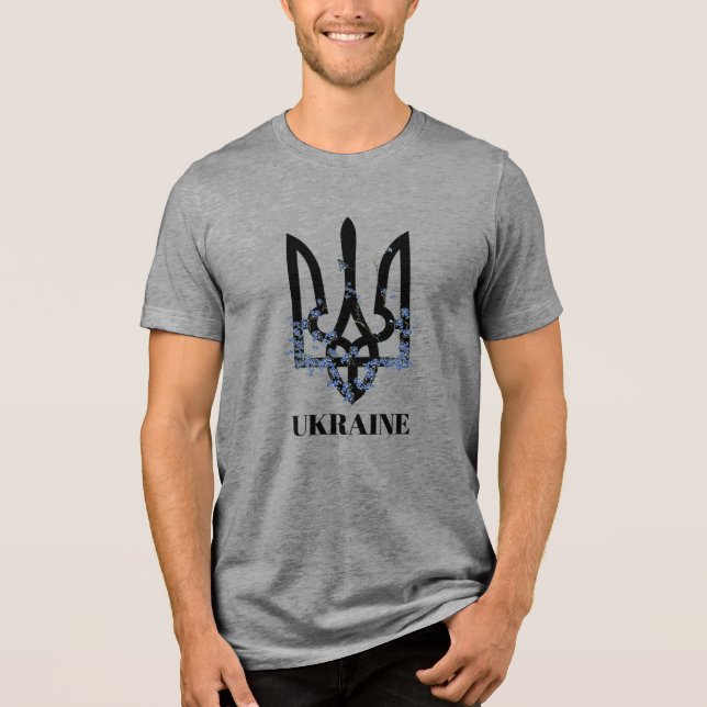 UKRAINE. Dreizack. Wappen.  Tri-Blend Shirt (Vorderseite)
