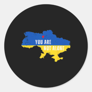 Ukraine Du Bist Nicht Allein Kiew Karte Ukrainisch Runder Aufkleber