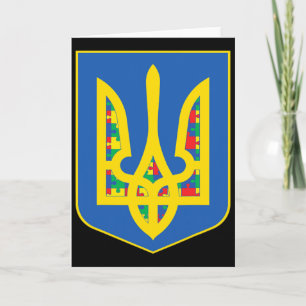 Ukraine Emblem Autismus-Bewusstseins-Tag Asd  Karte