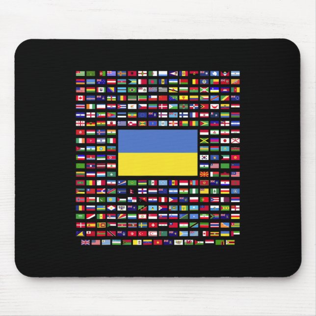 Ukraine Erkundet Weltflaggen  Mousepad (Vorne)