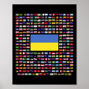 Ukraine Erkundung Weltflaggen  Poster