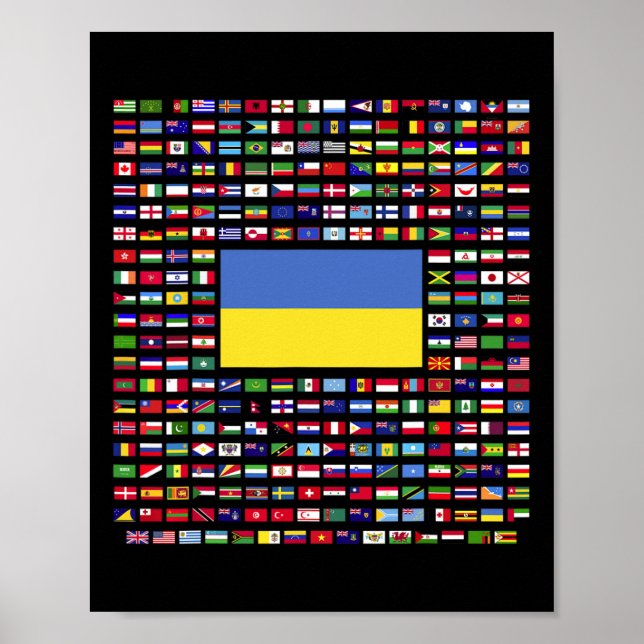 Ukraine Erkundung Weltflaggen  Poster (Vorne)