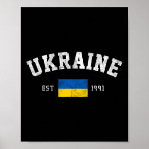 Ukraine Est. 1991 Ukrainische Flagge Unabhängigkei Poster