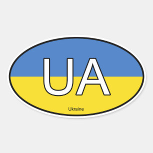 Ukraine Euro-Aufkleber Ovaler Aufkleber