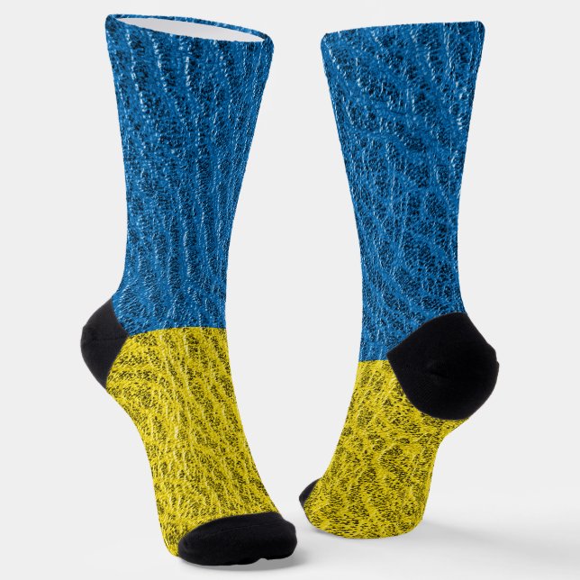 Ukraine-Fahne auf Leder Socken (Gewinkelt)