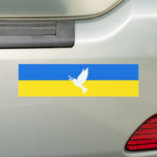 Ukraine Fahne Auto Magnet Taube des Friedens - Fre Autoaufkleber