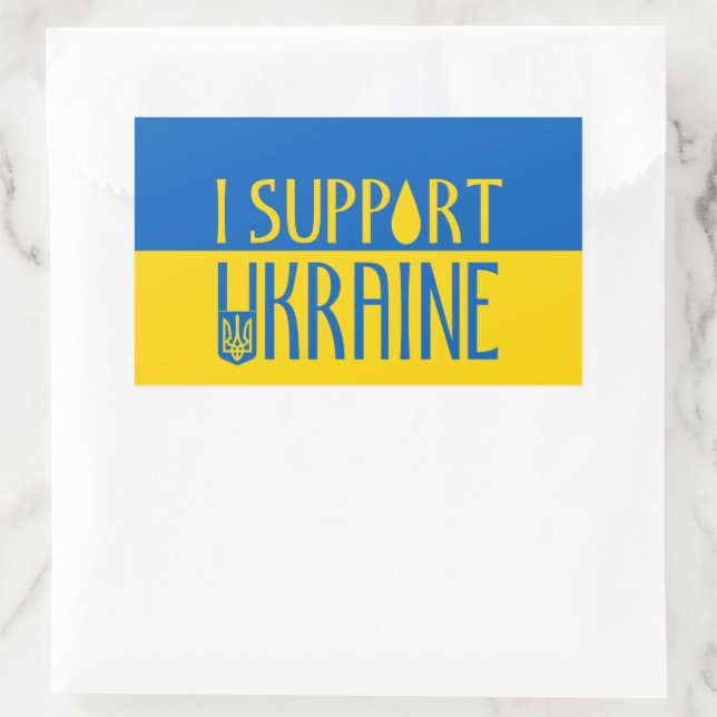 Ukraine-Fahne Gelbe blaue Unterlage Teardrop-Emble Rechteckiger Aufkleber (Tasche)