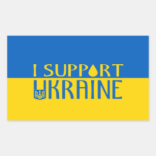 Ukraine-Fahne Gelbe blaue Unterlage Teardrop-Emble Rechteckiger Aufkleber