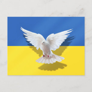 Ukraine Fahne Postkarte Frieden Dove Support Freih