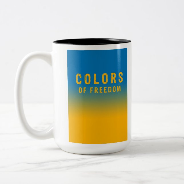 Ukraine, Farben der Freiheit Zweifarbige Tasse (Links)