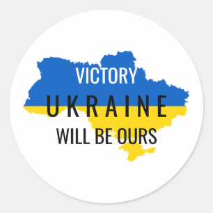 Ukraine Farben Sieg Overlay Rund Sticker